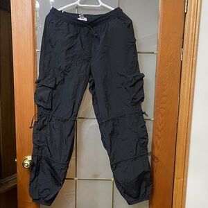 refuge Black Cargo Windbreaker Jogger Pants